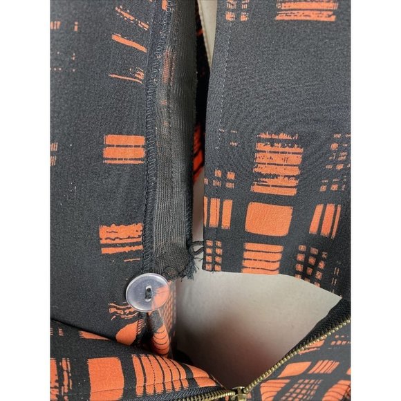 City Chic Size M Women's Tunic Dress Black Orange Geometric Zip up - Picture 4 of 9